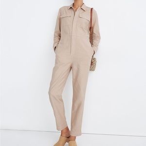 Madewell Garment-Dyed Zip-Front Coverall Jumpsuit